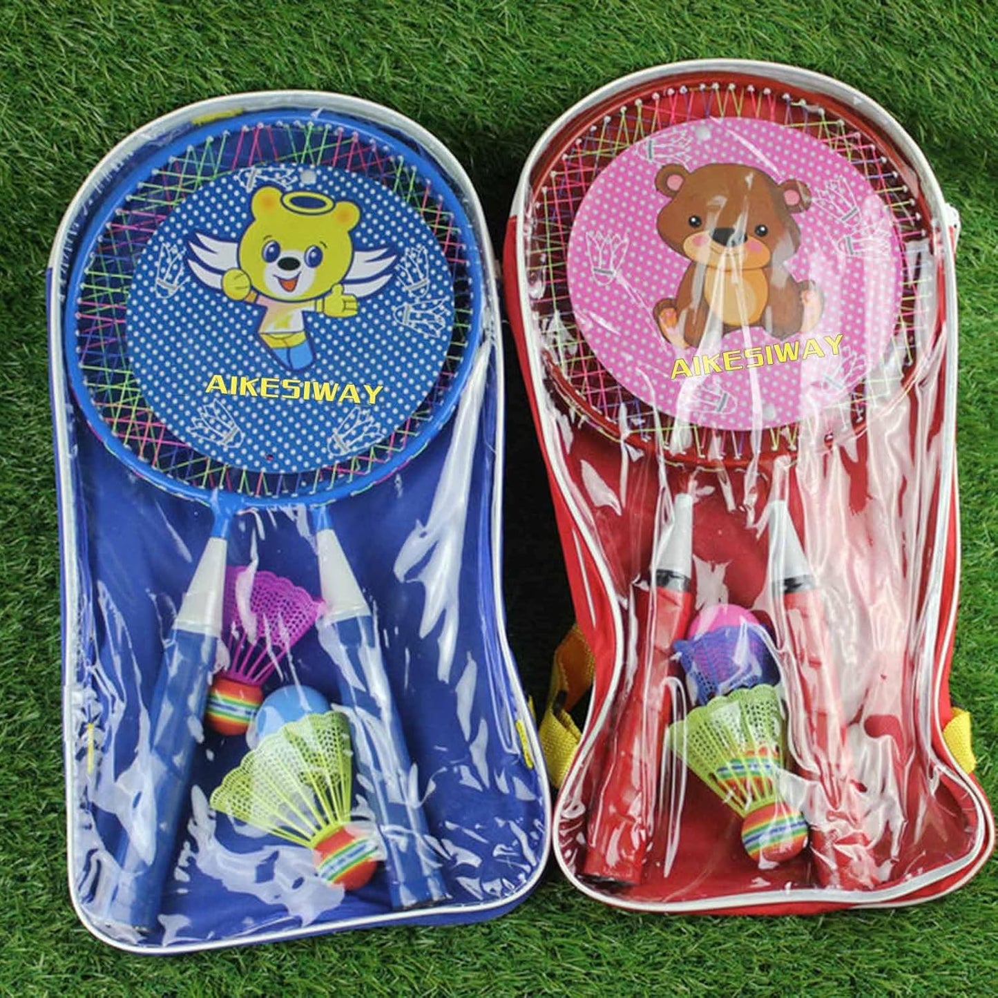 Badminton Racket for Children 1 Pair, Nylon Alloy Durable Badminton Racquet Set