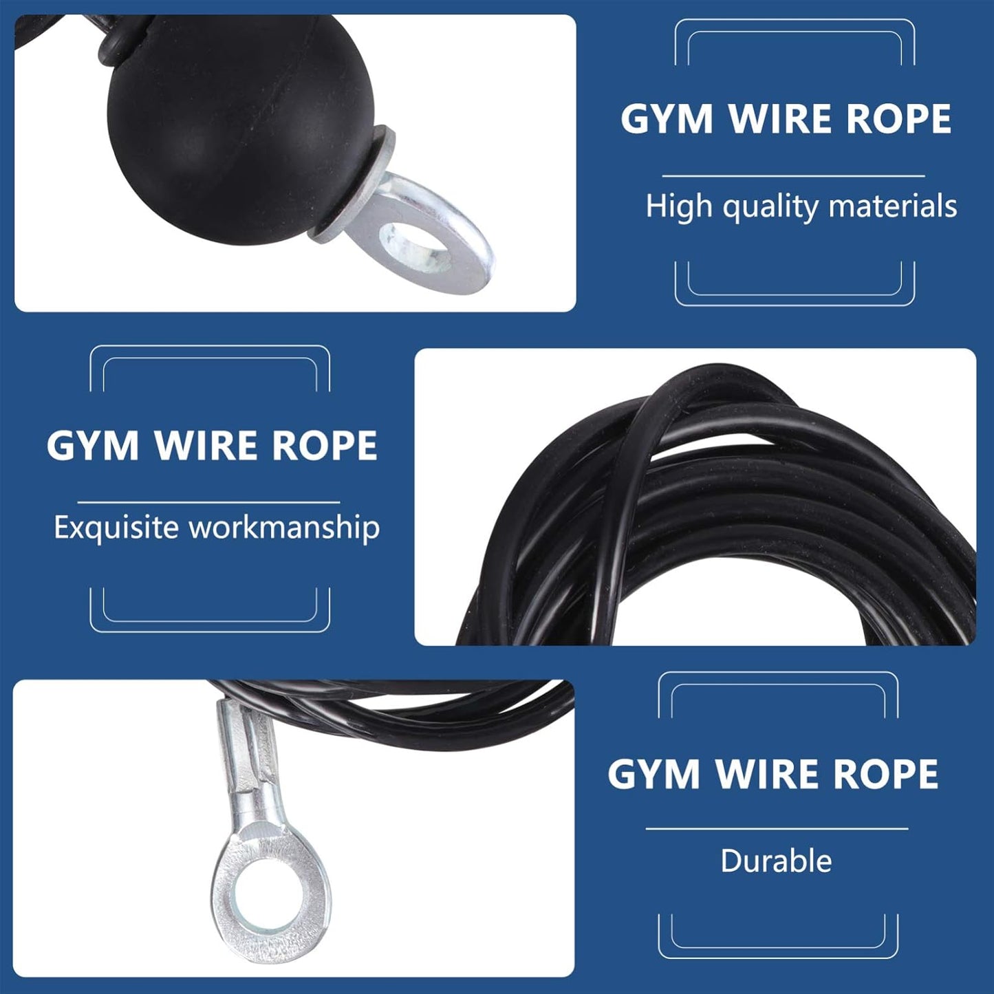 Fitness Replacement Cable Exercising Wire Rope Heavy Duty Gym Cable for Pulley Home Gym Equipment Accessories 1.4M