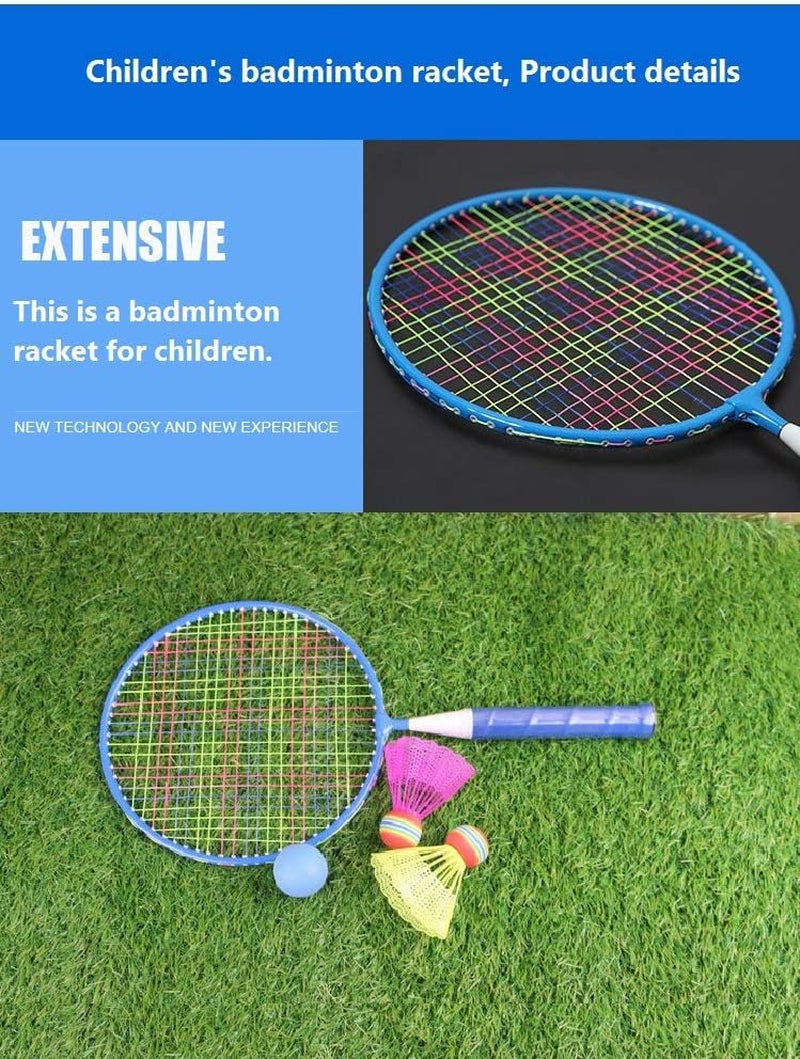 Badminton Racket for Children 1 Pair, Nylon Alloy Durable Badminton Racquet Set