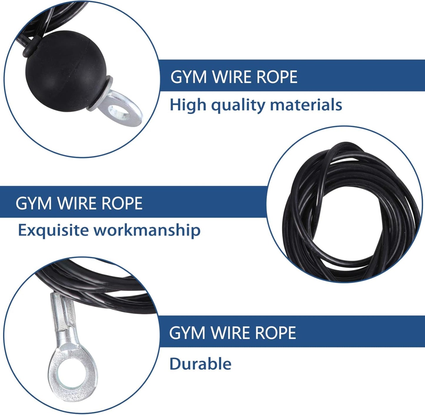 Fitness Replacement Cable Exercising Wire Rope Heavy Duty Gym Cable for Pulley Home Gym Equipment Accessories 1.4M